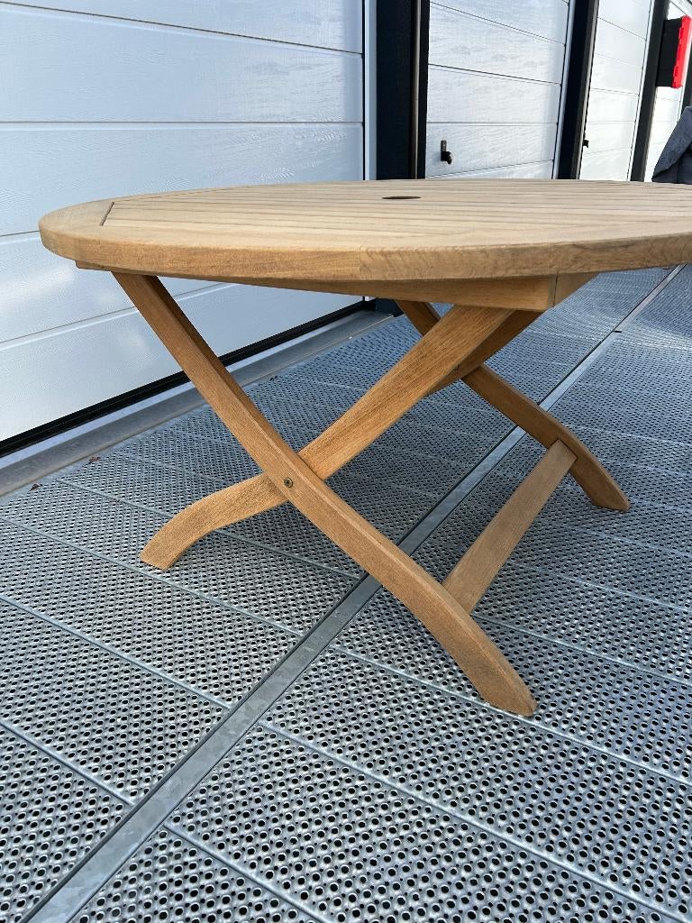 Ronde tuintafel van Teak & Garden, 120 cm als nieuw, Tuin en Terras, Tuintafels, Ophalen, -, -, Teak & Garden