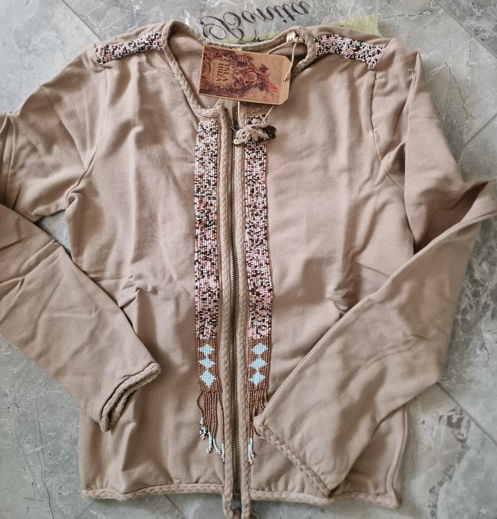 Isla Ibiza Jasje Bohochic met Kralen - Nieuw (Maat M), Maat 38/40 (M), Verzenden, Beige, Nieuw