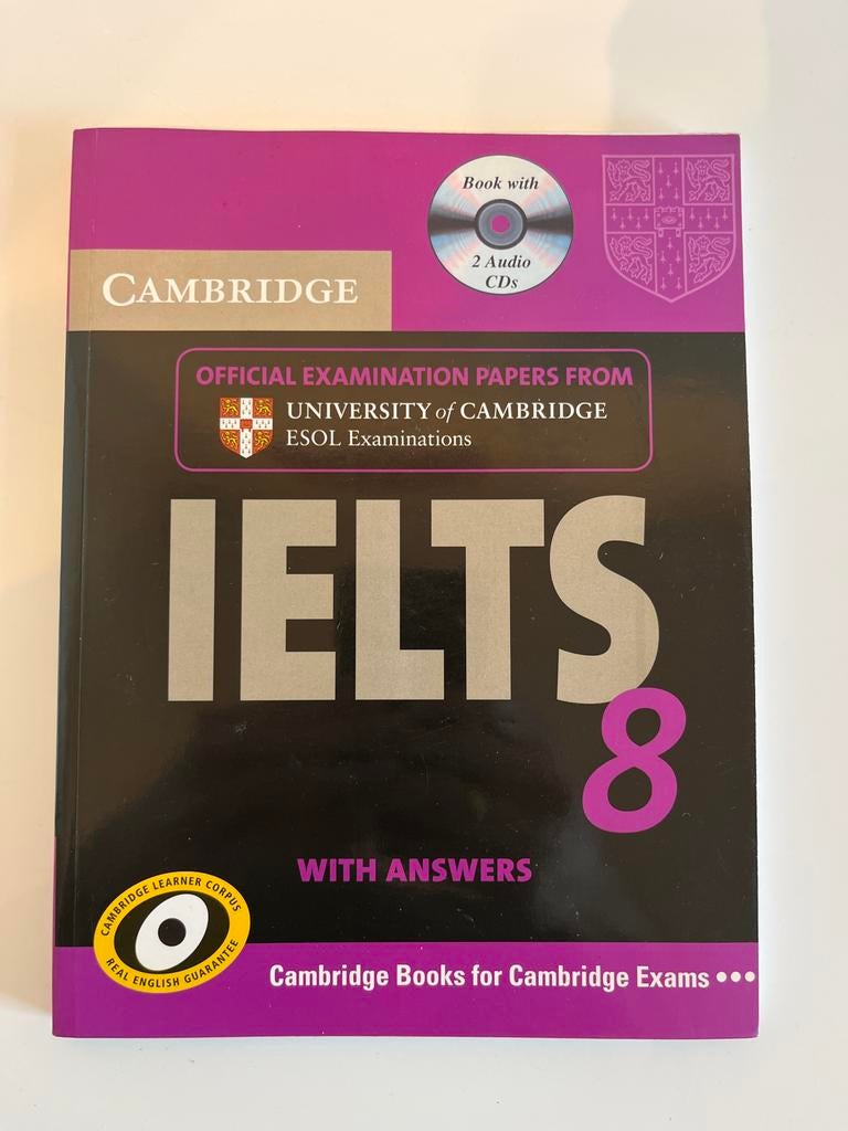 IELTS 8 Oefenboek met Audio CD's, Boeken, Ophalen of Verzenden, Alpha, Zo goed als nieuw, Niet van toepassing