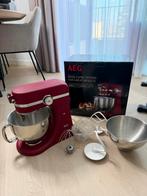 AEG Keukenmachine Mixer - Rood, 4 liter of meer, Ophalen of Verzenden, Gebruikt, 3 snelheden of meer