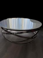Salontafel rond chroom glas, Ophalen, Rond, RVS verchroomt, 75 cm of meer