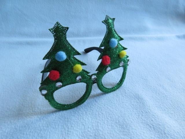 1 EURO OF GRATIS Grappige bril met kerstbomen, Ophalen, Zo goed als nieuw