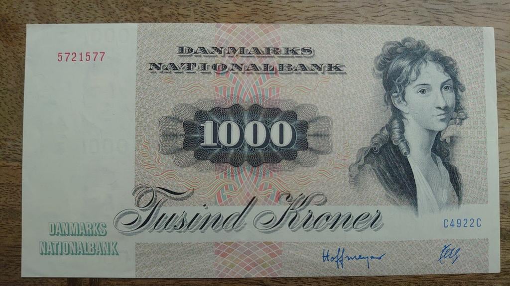 ** Denemarken 1.000 Kroner XF p53g3 **, Postzegels en Munten, Ophalen of Verzenden, Overige landen, Los biljet