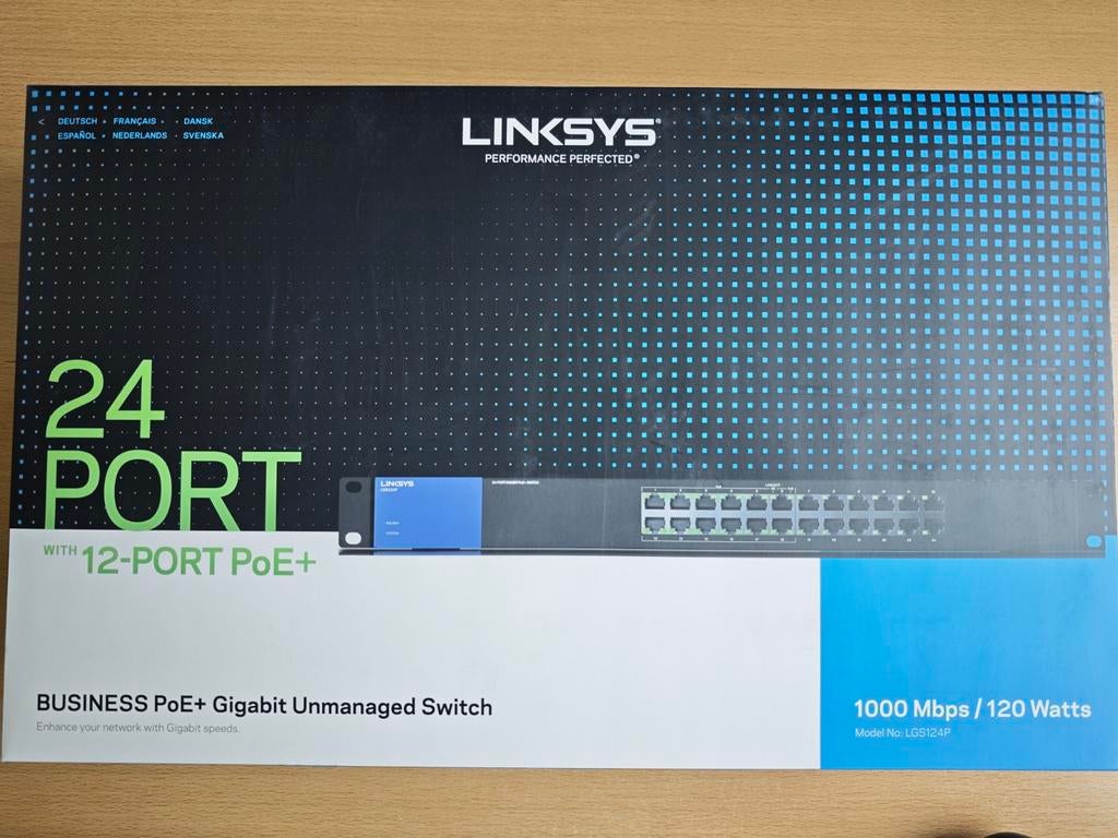 Linksys LGS124P 24-poorts PoE+ Gigabit Switch, Computers en Software, Netwerk switches, Ophalen of Verzenden, Zo goed als nieuw