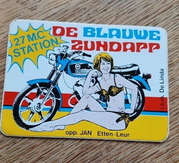 Sticker 27MC station De Blauwe Zundapp ETTEN-LEUR Jan/ Linda, Ophalen of Verzenden, Zo goed als nieuw