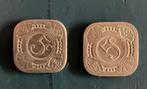 Nederlandse 5 centmunten 1940, Wilhelmina, 2 stuks., Ophalen of Verzenden, Koningin Wilhelmina, 5 cent