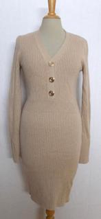 Fijn gebreid jurkje by Addy van den Krommenacker designer! M, Maat 38/40 (M), Verzenden, Beige, Zo goed als nieuw