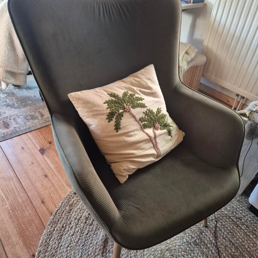 Jysk fauteuil groen rib, Ophalen, 75 tot 100 cm, Stof, 50 tot 75 cm