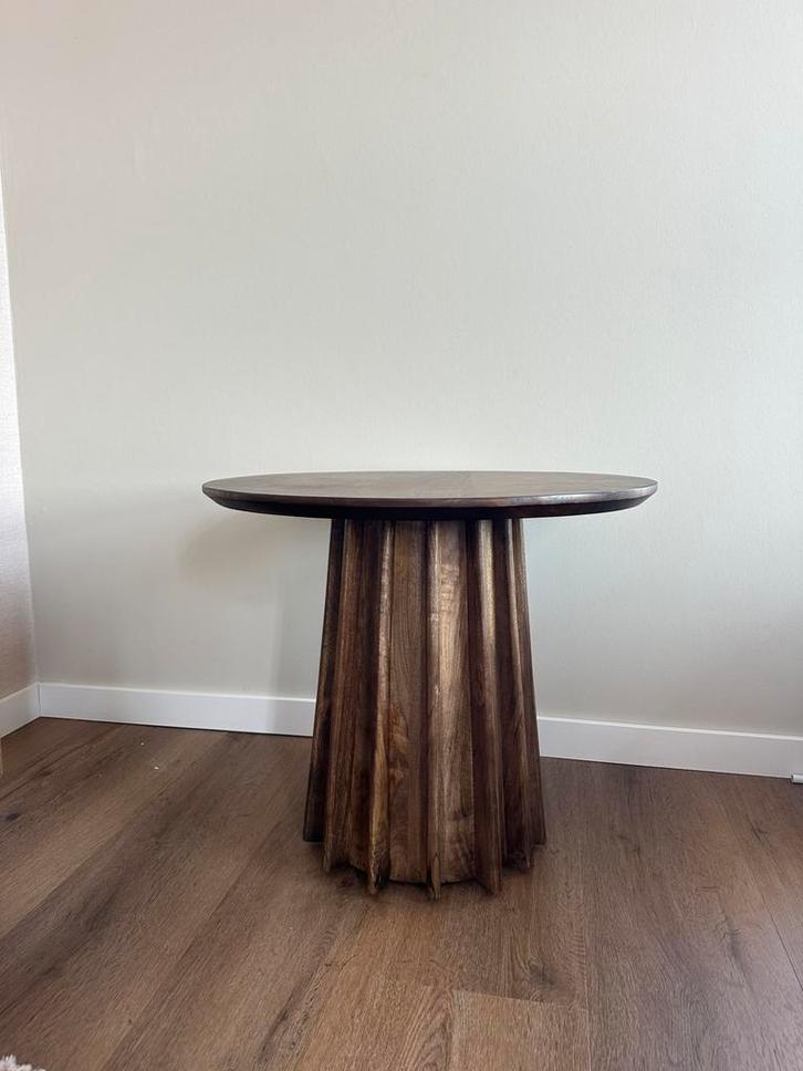 Salontafel mango hout - gloednieuw, Huis en Inrichting, Tafels | Bijzettafels, Nieuw, Rond, 45 tot 60 cm, Hout, Ophalen