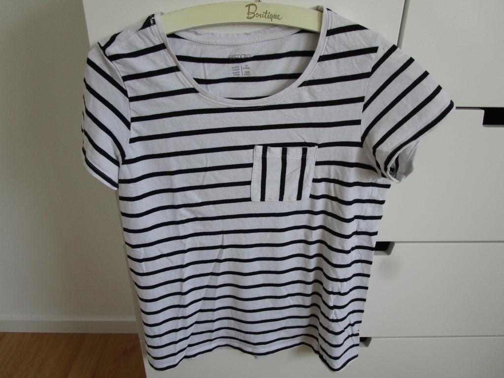 Esmara - gestreept shirt maat S, Wit, Zo goed als nieuw, Korte mouw, Maat 36 (S)