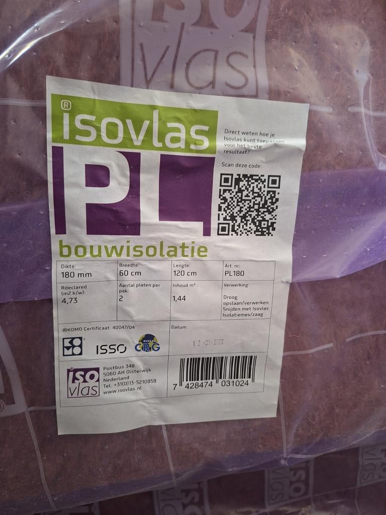 Isovlas PL 180 nieuw 6 pakken, Ophalen, Overige materialen, 12 cm of meer, Nieuw