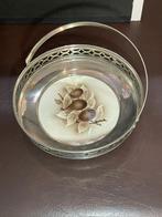 Brocante verzilverde schaal, diameter 21 centimeter, Antiek en Kunst, Ophalen of Verzenden