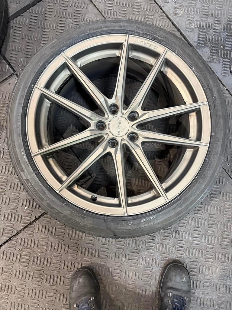 19 inch set banden met velgen, 5x112 et 33, Gebruikt, Banden en Velgen, 235 mm, Personenwagen