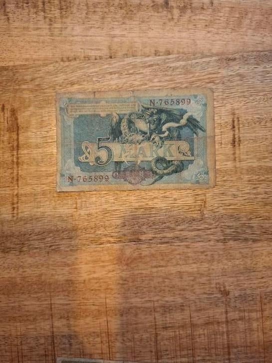 Historisch 5 Reichsmark biljet uit Duitsland, Postzegels en Munten, Bankbiljetten | Europa | Niet-Eurobiljetten, Ophalen of Verzenden