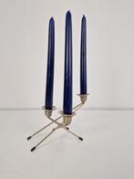 Postmodern wire spring kandelaar metaal ’80 Vintage zilver, Overige kleuren, N, Ophalen of Verzenden, N