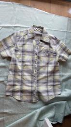 geruite blouse korte mouw + grijze lange broek mt 38/40 zgan, Ophalen of Verzenden, Zo goed als nieuw, Maat 38/40 (M), Grijs