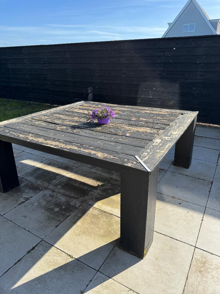 Tuintafel, Tuin en Terras, Tuintafels, Ophalen, Gebruikt, Vierkant, Hout