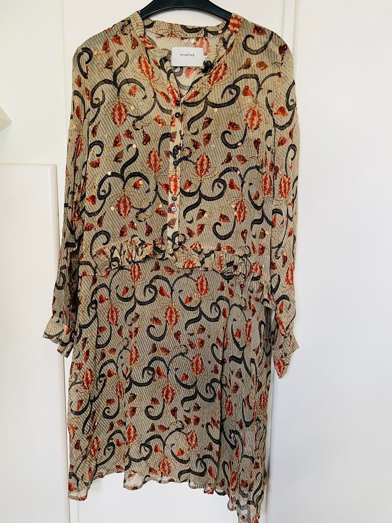 Munthe jurk M, Kleding | Dames, Ophalen of Verzenden, Zo goed als nieuw, Maat 38/40 (M), Knielengte