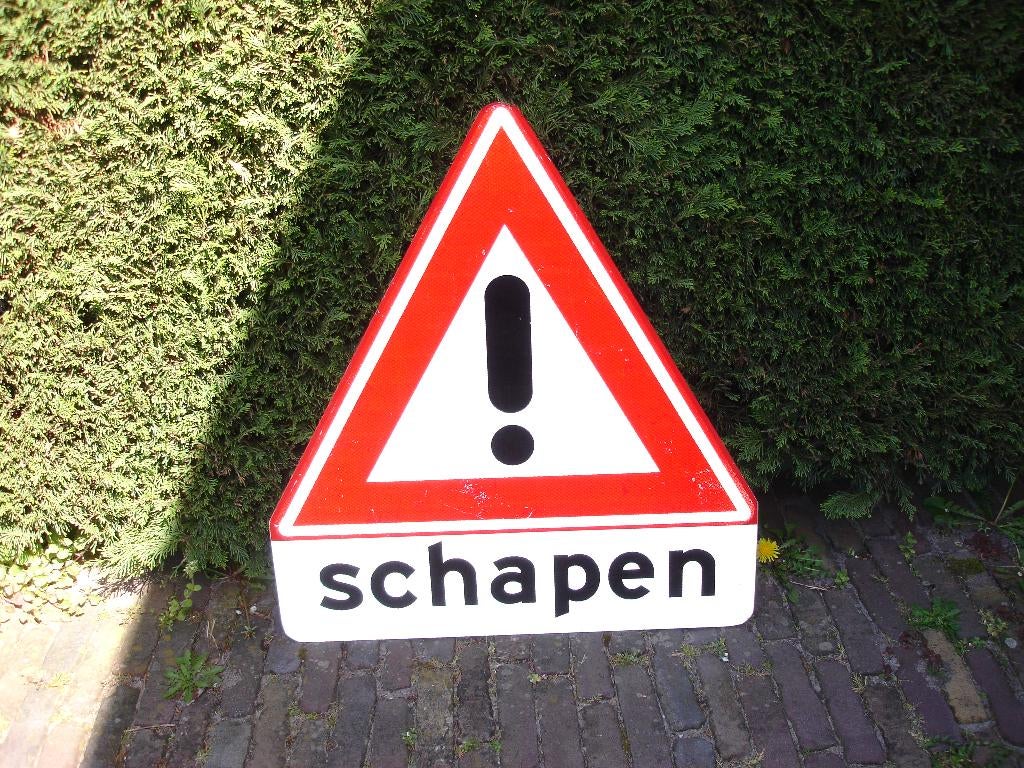 verkeersbord, let op schapen., Ophalen of Verzenden, Zo goed als nieuw, Gebruiksvoorwerp