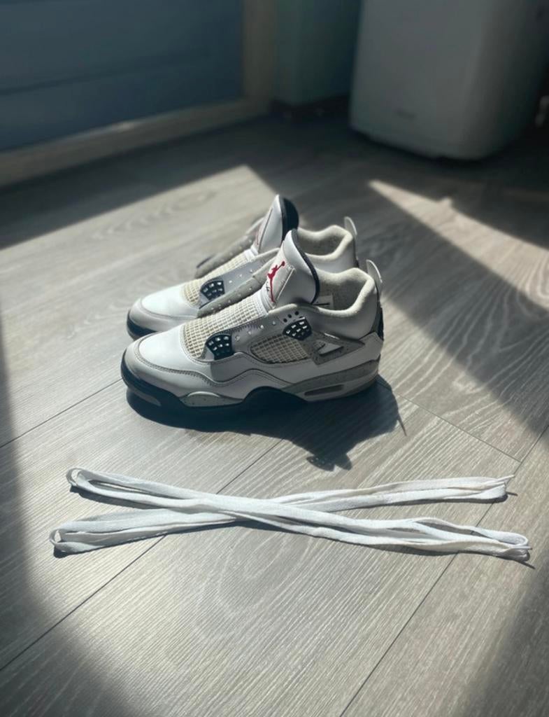 Nike Air Jordan 4 Retro OG White Cement, Kleding | Heren, Schoenen, Ophalen of Verzenden, Zo goed als nieuw, Wit, Sneakers of Gympen