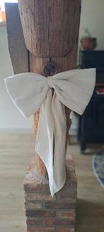 Linnen strik met houten ring - Bruiloft decoratie, Ophalen of Verzenden, Nieuw