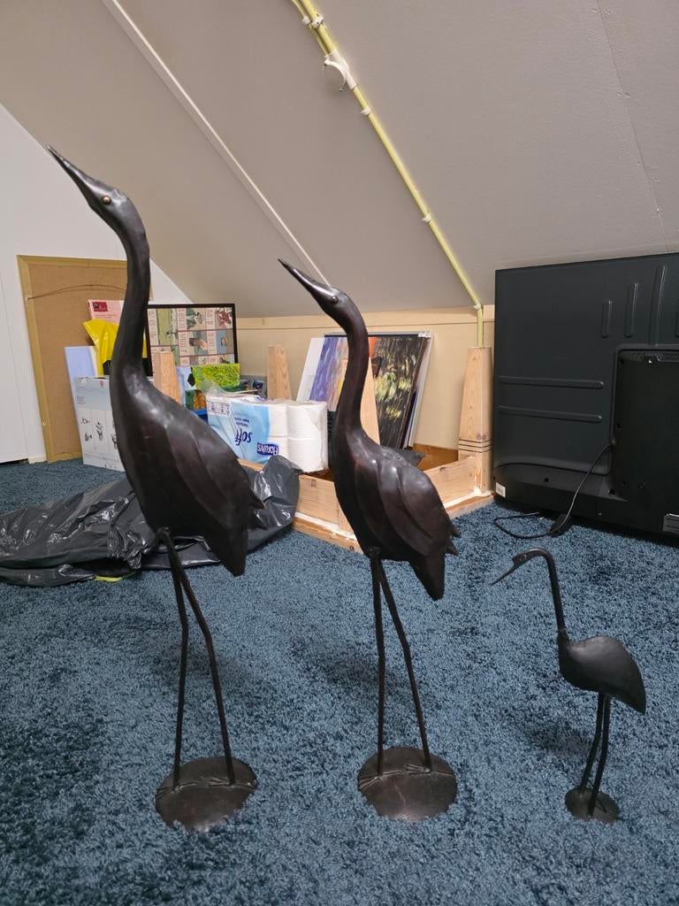 3 Metalen vogels, Huis en Inrichting, Woonaccessoires | Overige, Ophalen of Verzenden, Zo goed als nieuw