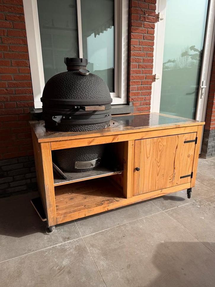 Buitenkeuken met Bastard Large!!!, Tuin en Terras, Buitenkeukens, Gebruikt, Houtskool, Vrijstaand, Ophalen