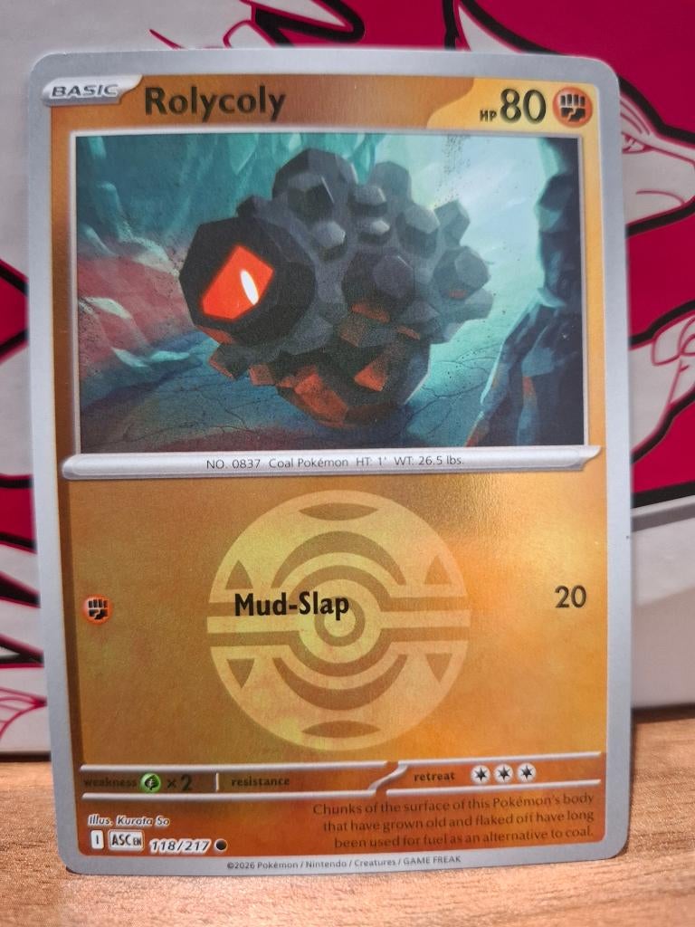 Pokemon Rolycoly ASC 118/217 pokeball, Ophalen of Verzenden, Nieuw, Losse kaart