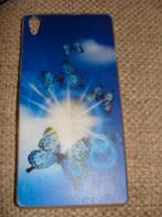 Te koop cover/hoesje Voor Sony Xperia z3 blauw met vlinders, Ophalen of Verzenden, Nieuw, Hoesje of Tasje