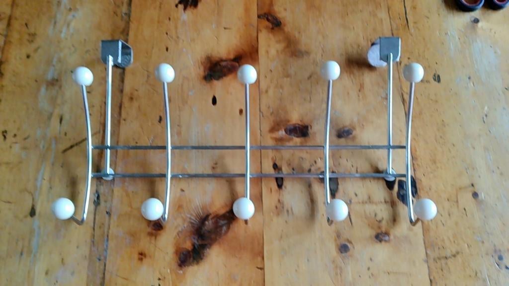 Over-de-deur kapstok met 10 haken.  Retro, Ophalen of Verzenden, Zo goed als nieuw, Metaal, Wandkapstok