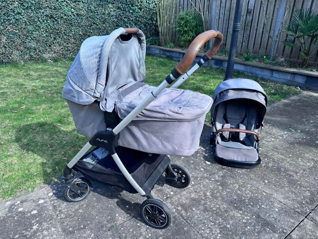 Nuna Triv 3-in-1 kinderwagen + reiswieg + Maxi-Cosi adapters, Gebruikt, Combiwagen, Met autostoeltje, Ophalen