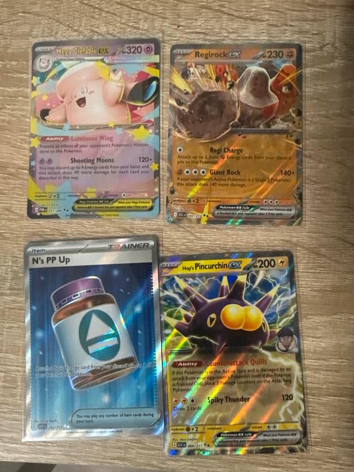 Pokémon kaarten: Mega Clefable Ex, Regirock Ex, N’s PP Up, Hobby en Vrije tijd, Verzamelkaartspellen | Pokémon, Gebruikt, Meerdere kaarten