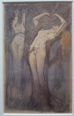 Felicien Rops. Prent. Vrouwen. Naakt., Ophalen of Verzenden