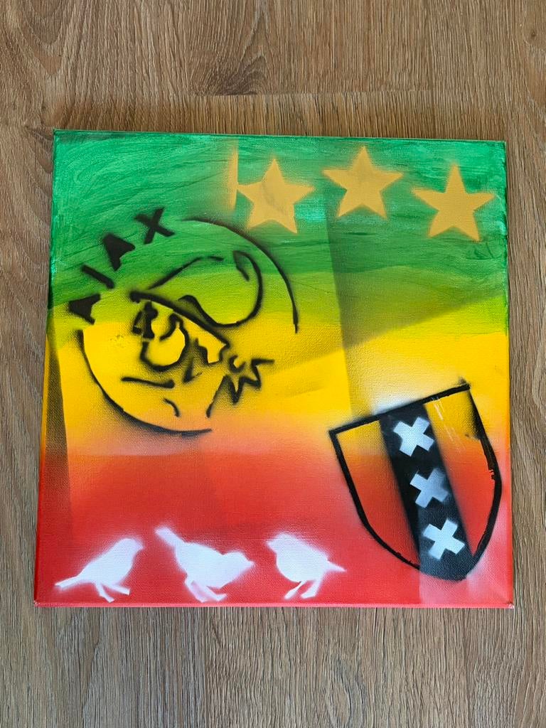 Ajax schilderij, three little birds, Ophalen of Verzenden