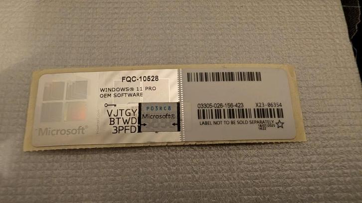 Windows 11 Pro licentie sticker - nieuw., Computers en Software, Besturingssoftware, Nieuw, Windows, Ophalen of Verzenden