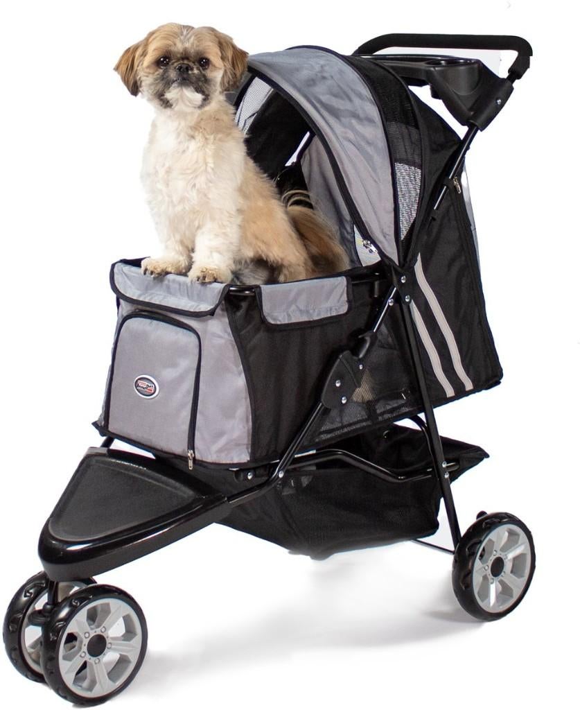 Innopet Hondenbuggy  - Zwart/Zilver - Lichtgewicht, Ophalen, Zo goed als nieuw