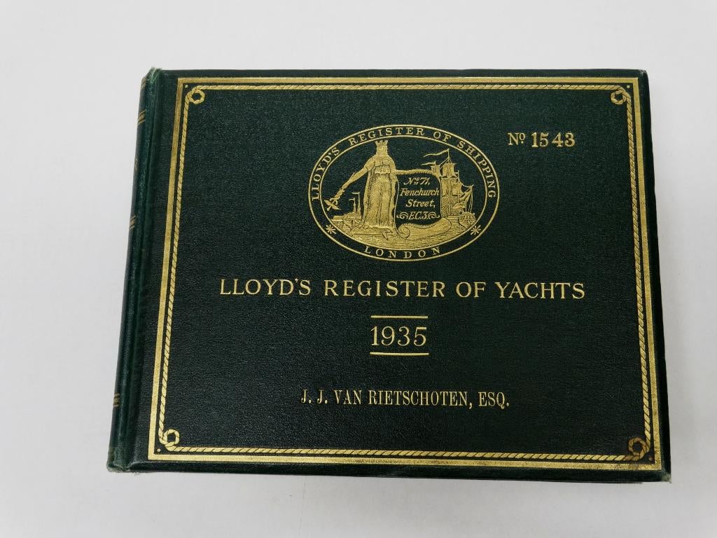 Lloyd's Register of Yachts 1935 zeldzaam antiek uniek boek, Ophalen of Verzenden, Gebruikt, Motorboot of Zeilboot, Boek of Tijdschrift
