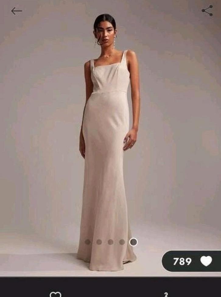 Asos lange satijnen jurk maat S 36 crème / lichtbeige Nieuw, Kleding | Dames, Gelegenheidskleding, Nieuw, Galajurk, Maat 36 (S)