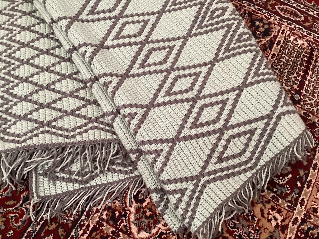 Prachtige mintgroene gehaakte sprei, Ophalen of Verzenden, Zo goed als nieuw