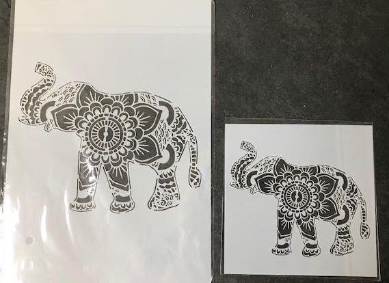 Mandala sjabloon stencil met een india olifant erop, Hobby en Vrije tijd, Schilderen, Nieuw, Overige typen, Ophalen of Verzenden