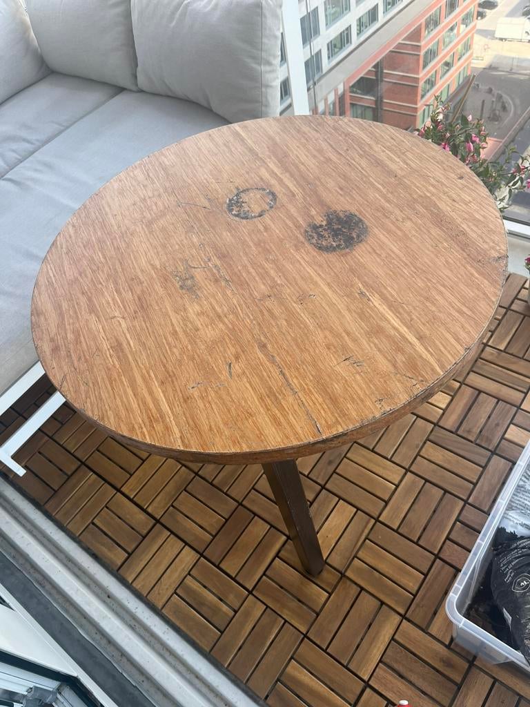 Ronde tafel bamboe hardhout, Ophalen