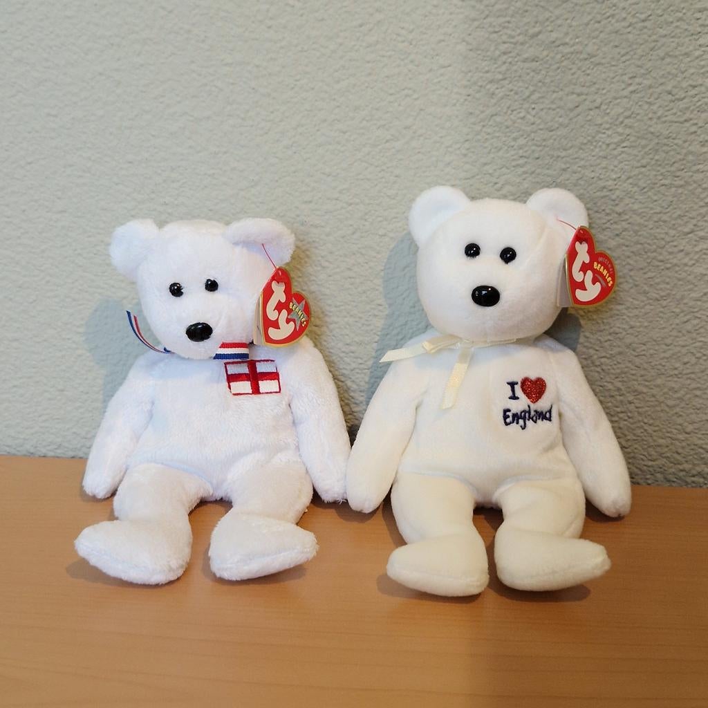 Ty beanie baby beertjes England, Ophalen of Verzenden, Gebruikt, Stoffen beer, Overige merken