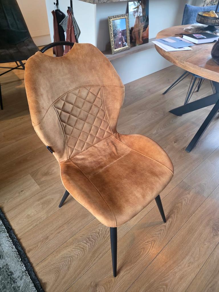 Stijlvolle bruine stoel HACO, Huis en Inrichting, Stoelen, Zo goed als nieuw, Eén, Stof, Bruin, Ophalen of Verzenden