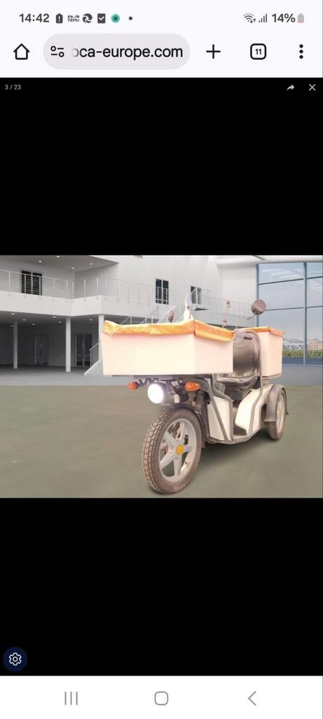 Witte driewieler scooter met oranje bakken, Ophalen of Verzenden