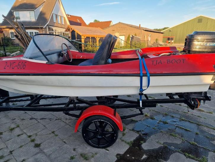 Boot + 40pk mercury + trailer - opknapper, ook los te koop, Watersport en Boten, Bootonderdelen, Gebruikt, Motor en Techniek, Motorboot