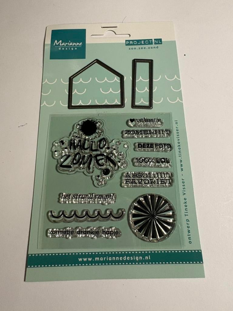 Marianne design stempel en stans set zomer, Hobby en Vrije tijd, Stempelen, Ophalen of Verzenden, Zo goed als nieuw, Clearstamp