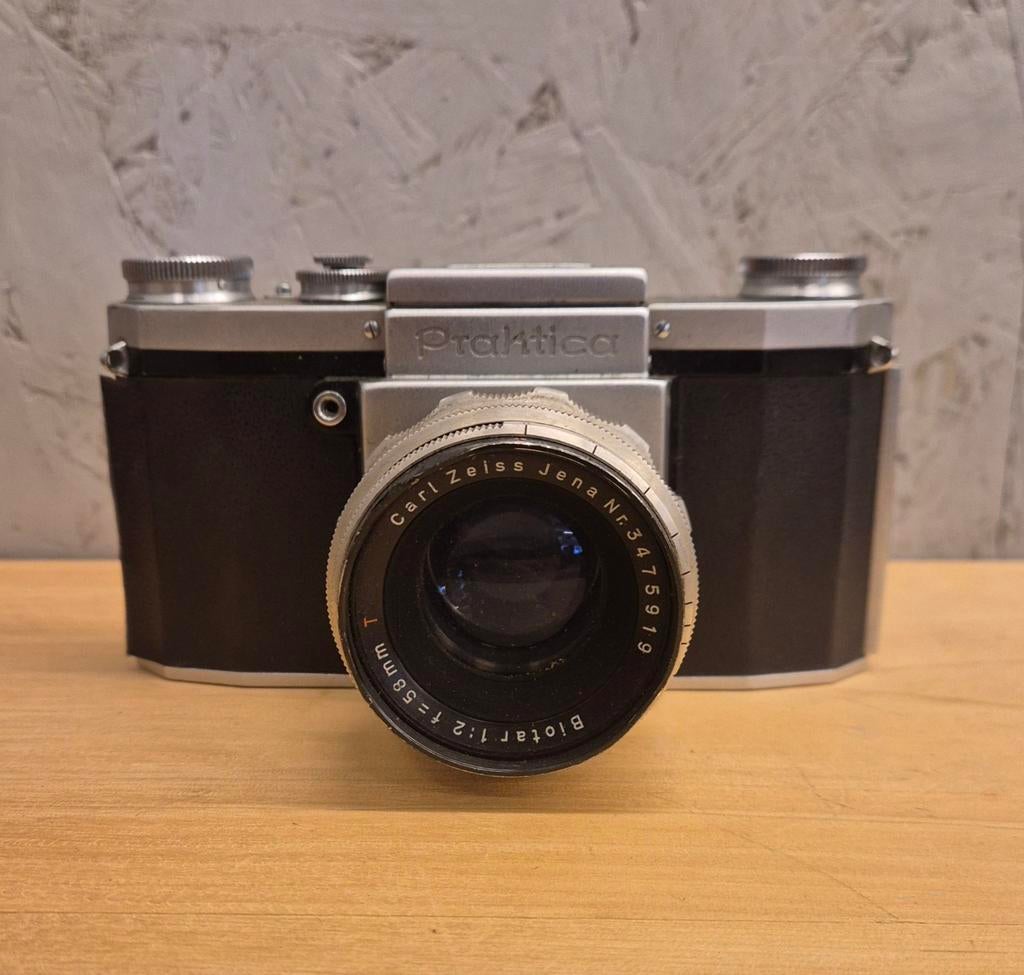 Vintage Praktica FX2 camera met Carl Zeiss Jena Biotar 58mm, Praktica, Gebruikt, Spiegelreflex, Ophalen of Verzenden