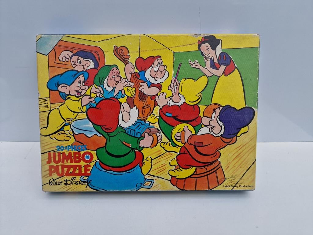 Vintage Sneeuwwitje en de Zeven Dwergen Jumbo Puzzel, Verzamelen, Ophalen of Verzenden