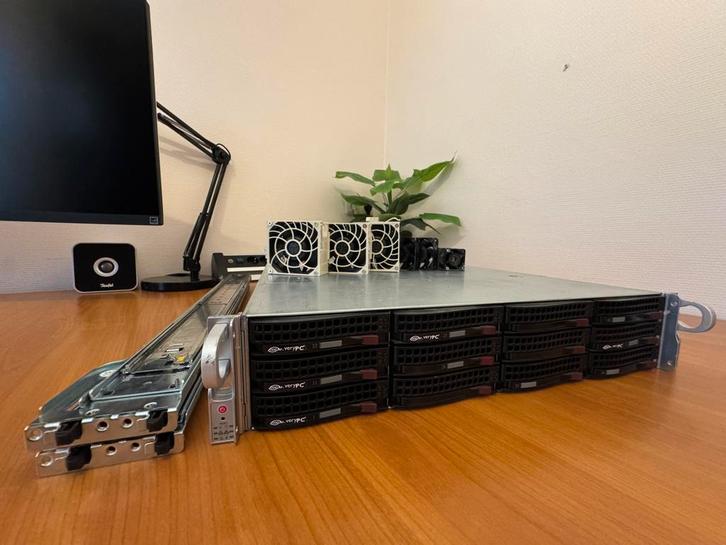 Supermicro CSE-829 | 128GB DDR4 | 28-cores | met rails, Computers en Software, Servers, Gebruikt, 2 tot 3 Ghz, 128 GB, Hot swappable onderdelen