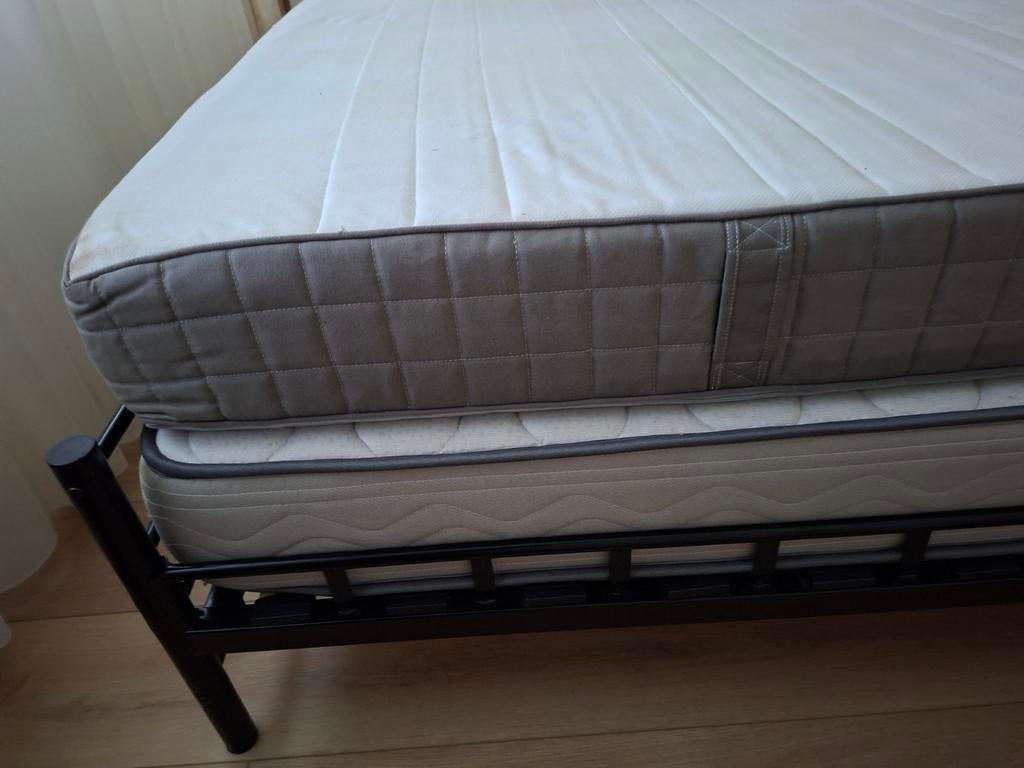 2 persoons bed, Huis en Inrichting, Slaapkamer | Boxsprings, Ophalen, Gebruikt, Tweepersoons, Zwart